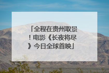 全程在贵州取景！电影《长夜将尽》今日全球首映
