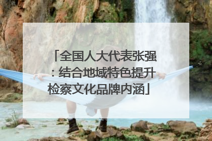 全国人大代表张强：结合地域特色提升检察文化品牌内涵