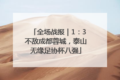 全场战报｜1：3不敌成都蓉城，泰山无缘足协杯八强