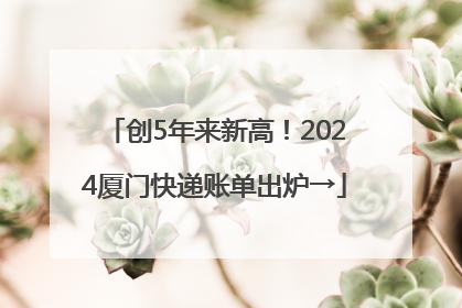 创5年来新高！2024厦门快递账单出炉→