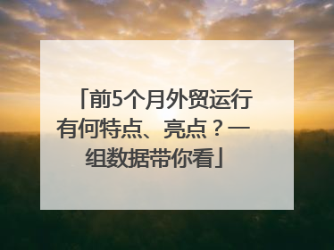前5个月外贸运行有何特点、亮点？一组数据带你看