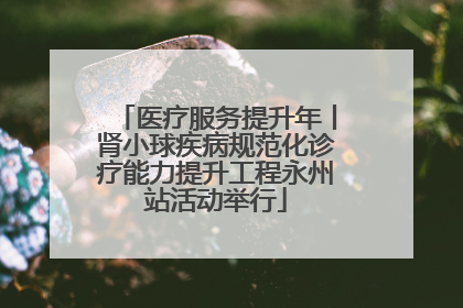 医疗服务提升年丨肾小球疾病规范化诊疗能力提升工程永州站活动举行