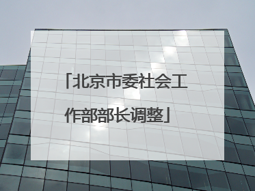 北京市委社会工作部部长调整