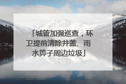 城管加强巡查，环卫提前清除井盖、雨水箅子周边垃圾