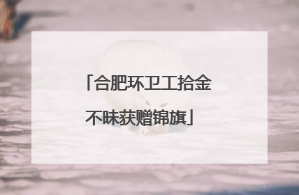 合肥环卫工拾金不昧获赠锦旗