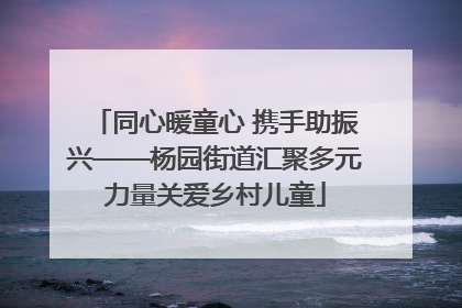 同心暖童心 携手助振兴——杨园街道汇聚多元力量关爱乡村儿童