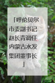 呼伦贝尔市委副书记赵长青调任内蒙古水发集团董事长