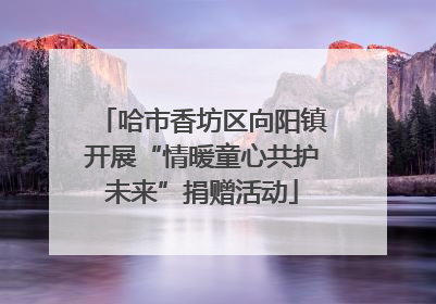 哈市香坊区向阳镇开展“情暖童心共护未来”捐赠活动