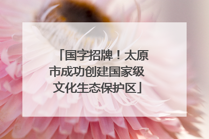国字招牌！太原市成功创建国家级文化生态保护区