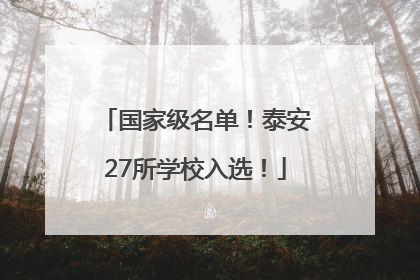 国家级名单！泰安27所学校入选！