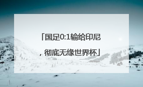 国足0:1输给印尼，彻底无缘世界杯