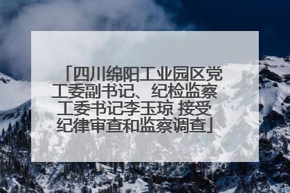 四川绵阳工业园区党工委副书记、纪检监察工委书记李玉琼 接受纪律审查和监察调查