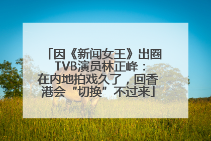 因《新闻女王》出圈 TVB演员林正峰：在内地拍戏久了，回香港会“切换”不过来