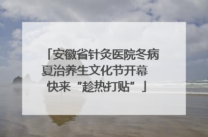安徽省针灸医院冬病夏治养生文化节开幕 快来“趁热打贴”
