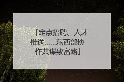 定点招聘、人才推送……东西部协作共谋致富路