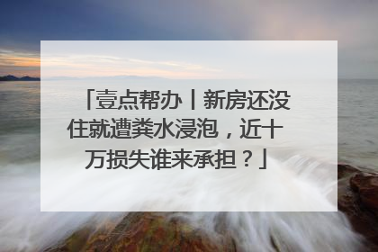 壹点帮办丨新房还没住就遭粪水浸泡，近十万损失谁来承担？