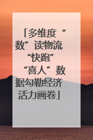 多维度“数”读物流“快跑” “喜人”数据勾勒经济活力画卷