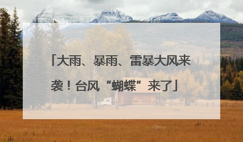 大雨、暴雨、雷暴大风来袭！台风“蝴蝶”来了