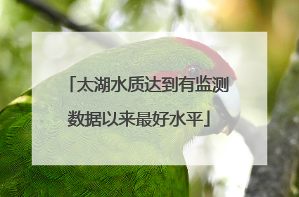 太湖水质达到有监测数据以来最好水平