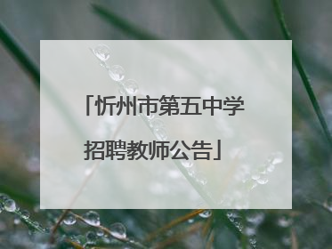 忻州市第五中学招聘教师公告