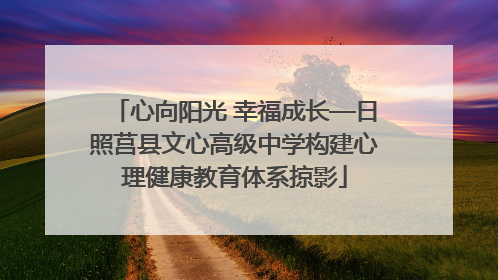 心向阳光 幸福成长—日照莒县文心高级中学构建心理健康教育体系掠影