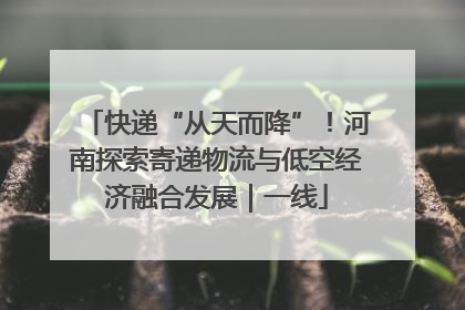 快递“从天而降”！河南探索寄递物流与低空经济融合发展｜一线