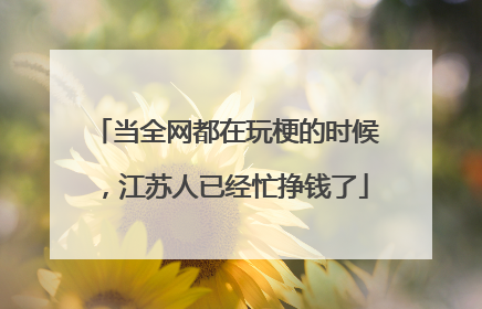 当全网都在玩梗的时候，江苏人已经忙挣钱了