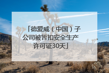 德爱威（中国）子公司被暂扣安全生产许可证30天