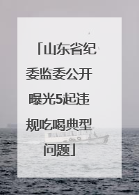 山东省纪委监委公开曝光5起违规吃喝典型问题