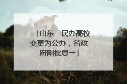 山东一民办高校变更为公办，省政府刚批复→