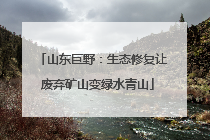 山东巨野：生态修复让废弃矿山变绿水青山