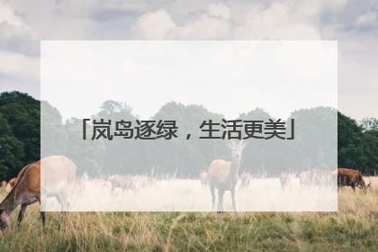岚岛逐绿，生活更美