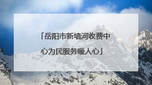 岳阳市新墙河收费中心为民服务暖人心