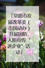 常德市发展改革委（市国动办）开展国防、人防宣传“进企业”活动