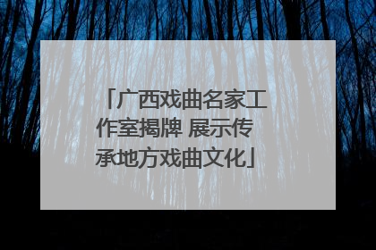 广西戏曲名家工作室揭牌 展示传承地方戏曲文化