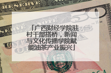 广西财经学院驻村干部搭桥，新闻与文化传播学院赋能油茶产业振兴