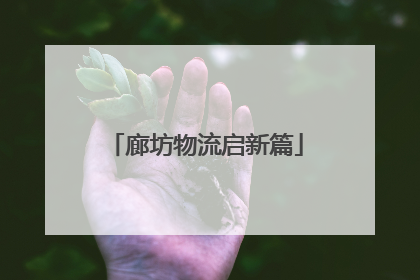 廊坊物流启新篇