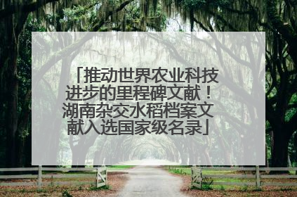 推动世界农业科技进步的里程碑文献！湖南杂交水稻档案文献入选国家级名录