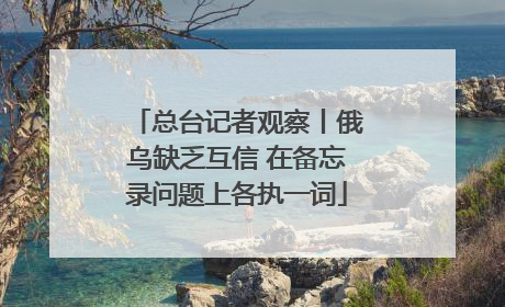 总台记者观察丨俄乌缺乏互信 在备忘录问题上各执一词