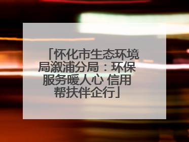 怀化市生态环境局溆浦分局：环保服务暖人心 信用帮扶伴企行