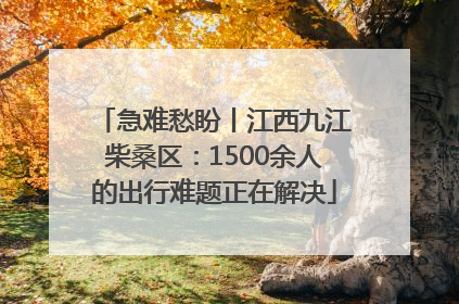 急难愁盼丨江西九江柴桑区：1500余人的出行难题正在解决
