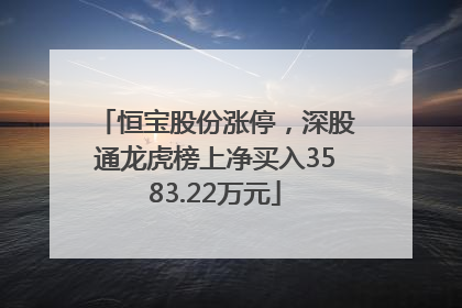 恒宝股份涨停，深股通龙虎榜上净买入3583.22万元