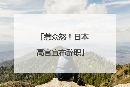 惹众怒！日本高官宣布辞职