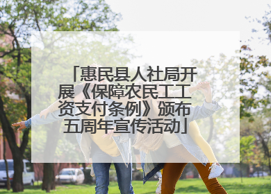 惠民县人社局开展《保障农民工工资支付条例》颁布五周年宣传活动