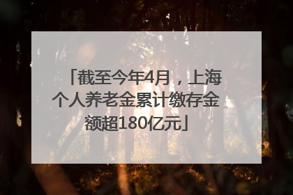 截至今年4月，上海个人养老金累计缴存金额超180亿元
