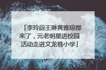 李玲蔚王琳黄雅琼都来了，元老明星进校园活动走进文龙巷小学