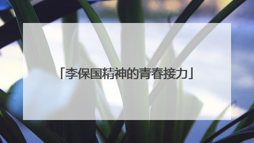 李保国精神的青春接力