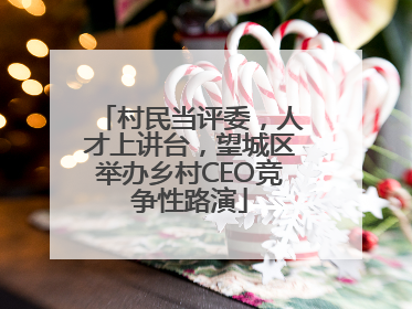 村民当评委，人才上讲台，望城区举办乡村CEO竞争性路演