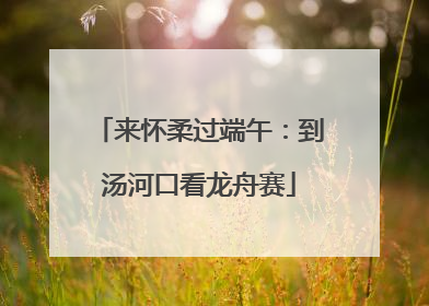 来怀柔过端午：到汤河口看龙舟赛