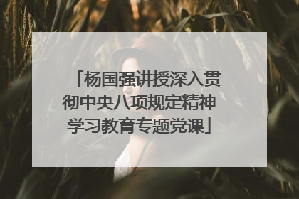 杨国强讲授深入贯彻中央八项规定精神学习教育专题党课